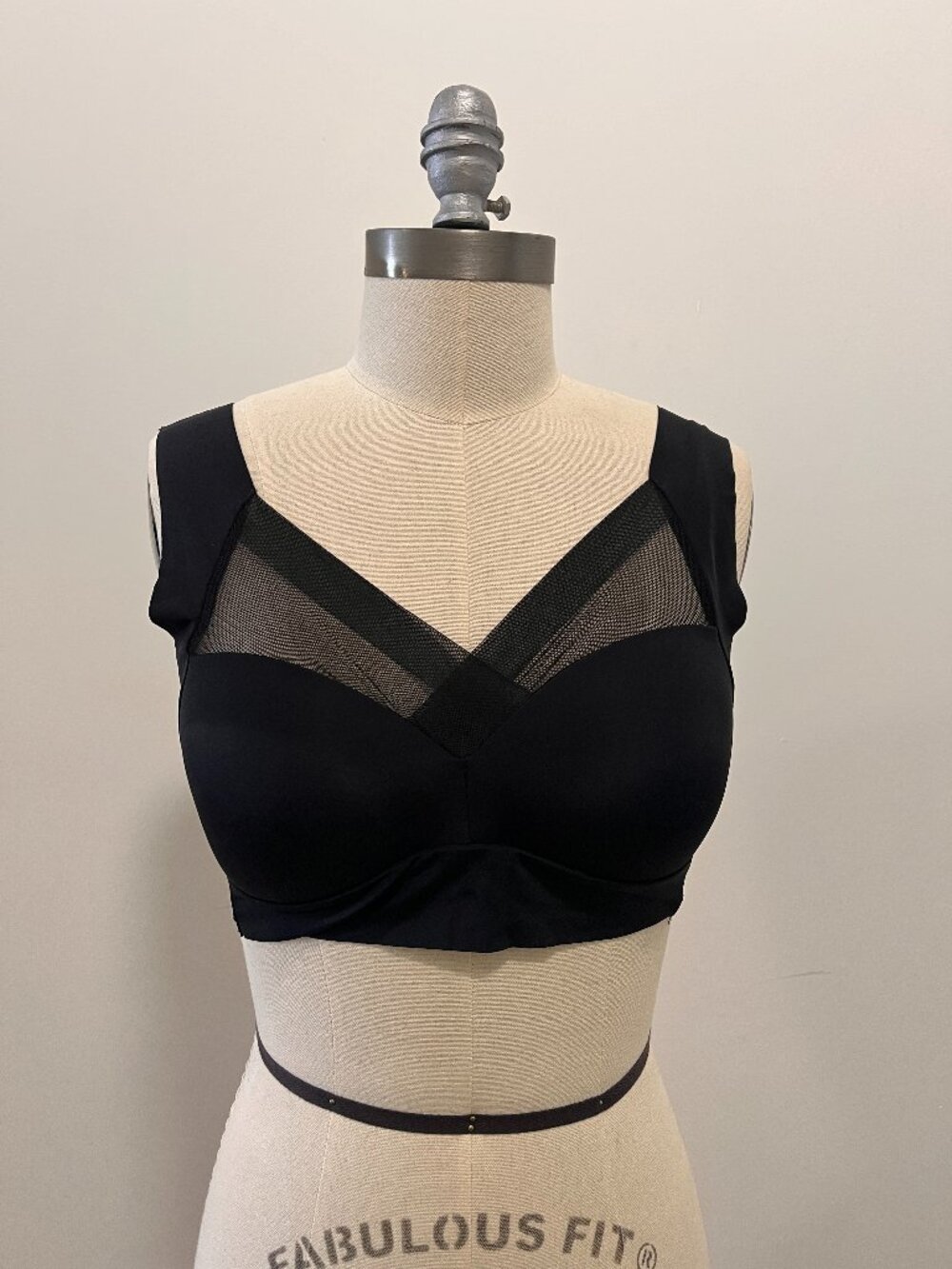 Black Sheer Overlay Sports Bra